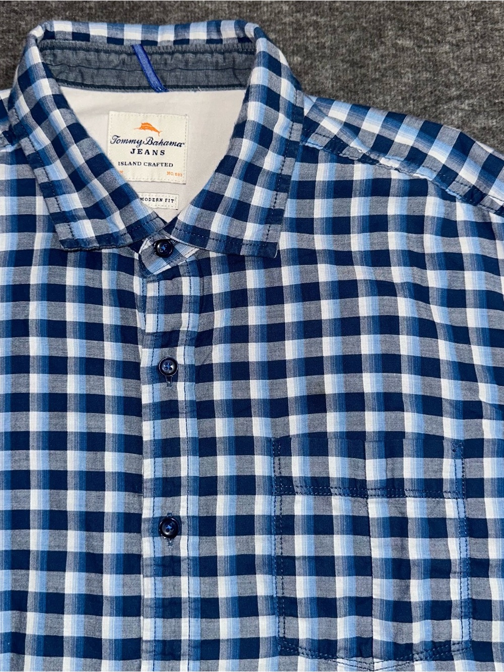 Tommy Bahama Jeans Island Modern Fit Plaid Button Shirt Mens Large - Picture 2 of 6